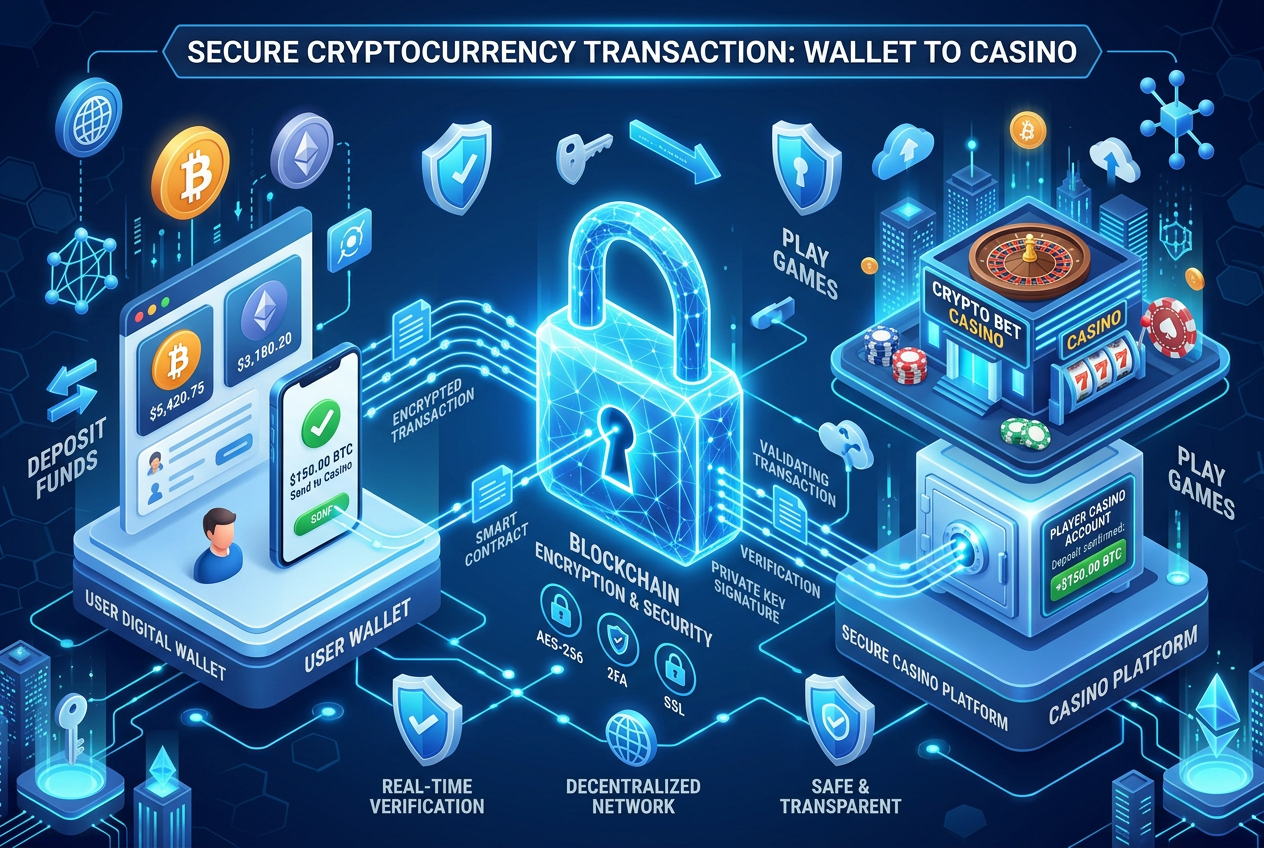 Infografika bezpieczeństwa płatności blockchain w kasynie online